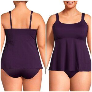 16/18 Lands end Tankini blackberry Flutter Scoop 2 PIECE